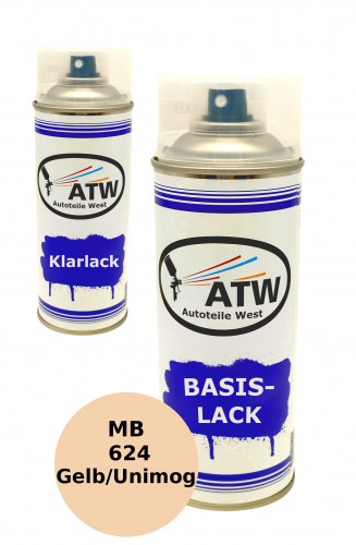 Autolack für Mercedes Benz 624 Gelb/Unimog +400ml Klarlack Set